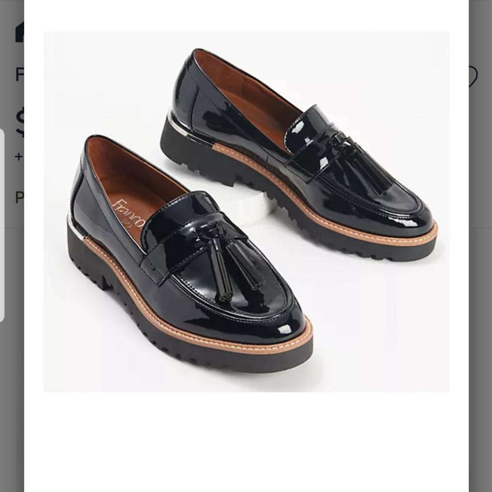 FRANCO SARTO Carolynn loafer black patent size 9.5